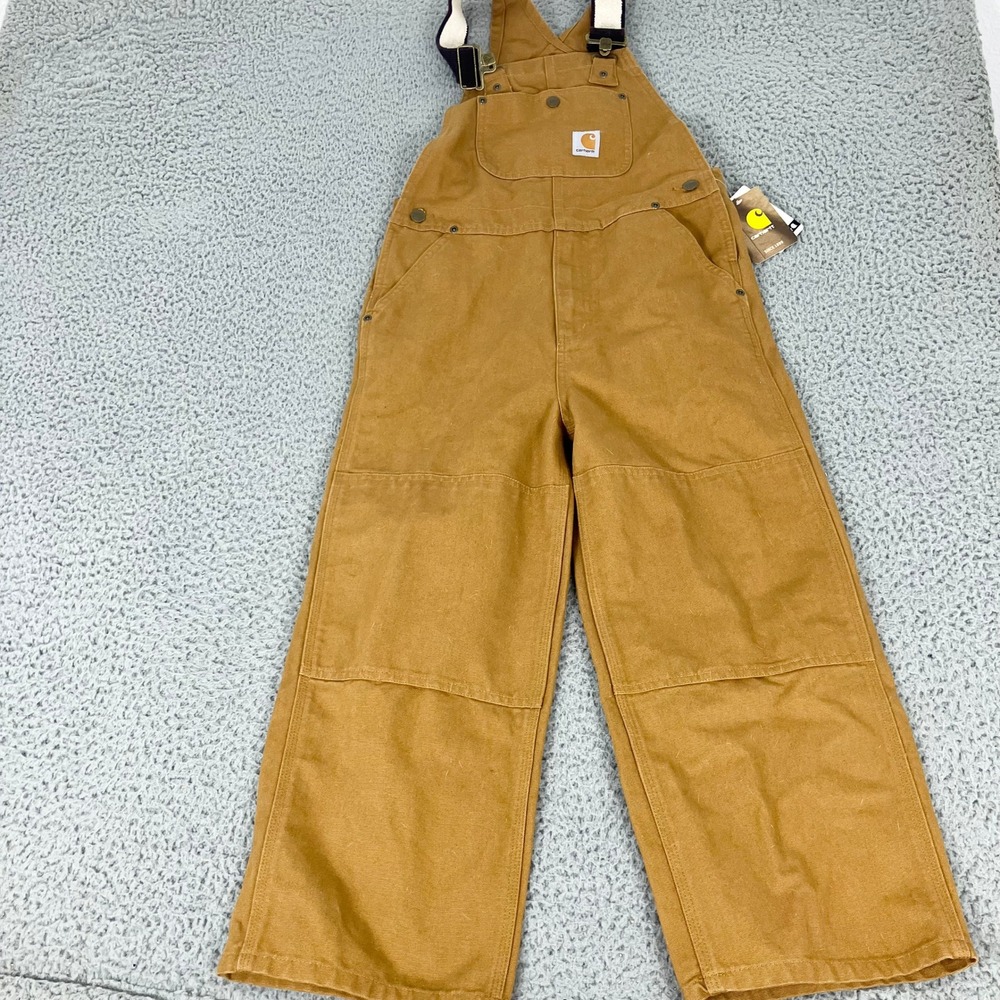 Carhartt Overalls Kids 10 Brown CM8601 D15 HD Original Fit Double Knee Cotton